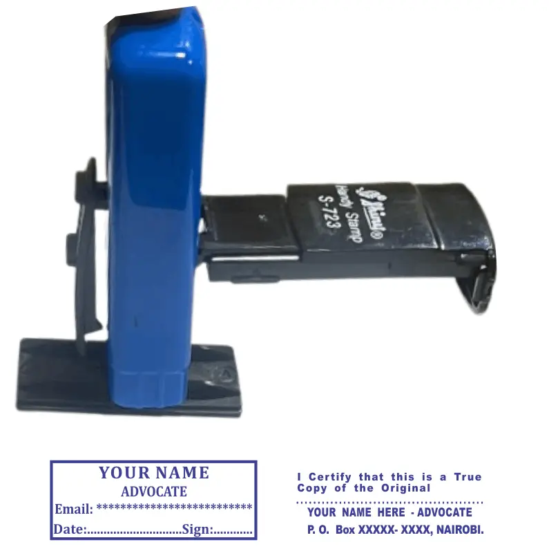 Advocate Portable Stamp - Premium Hand Held Rubber Stamp - Portable rubber stamp with a place to write a date and sign