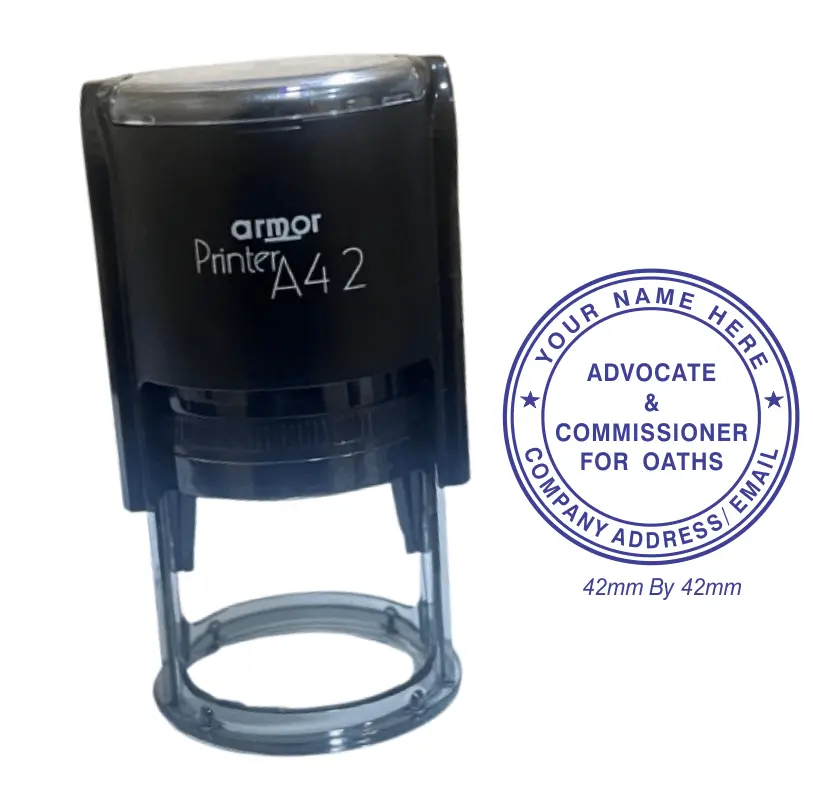 Advocate Rubber Stamp - Unique stamp for Advocate and commissioner for oaths