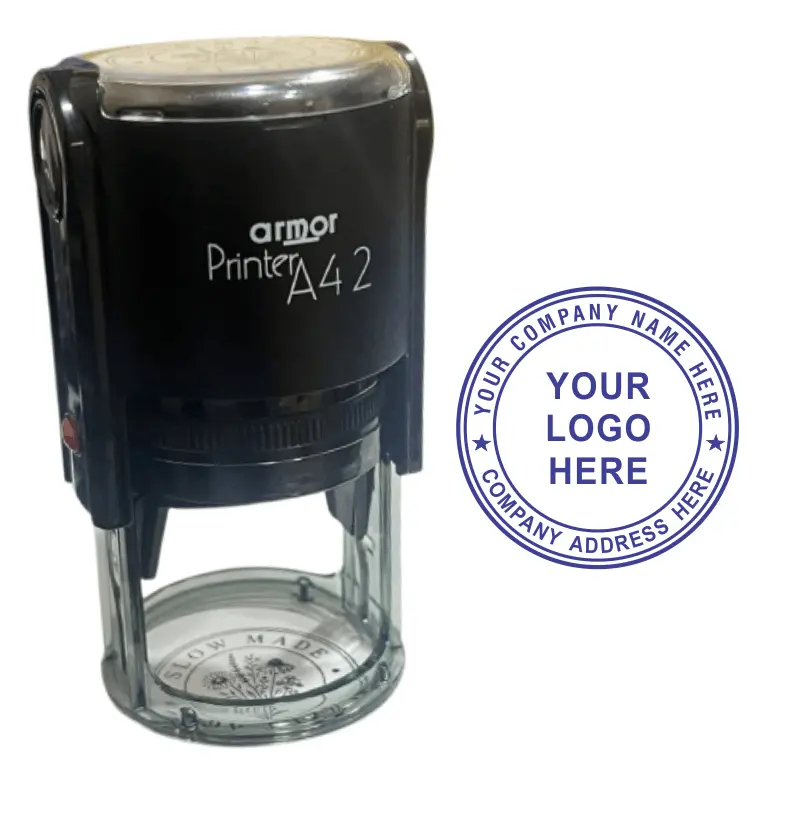 Company Rubber Stamp 2 Company Rubber Stamp - A Big logo at the center customized with your details