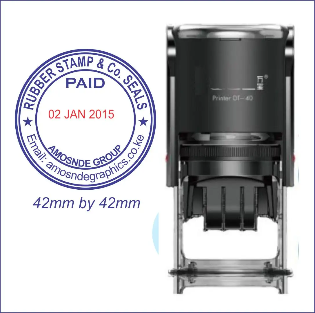 thumbnail interactive-video image 1 of Shiny HS030 Pre-Inked 'PAID' Stamp – Blue Ink, 5/8 Round, Made In Taiwan 1 of 2