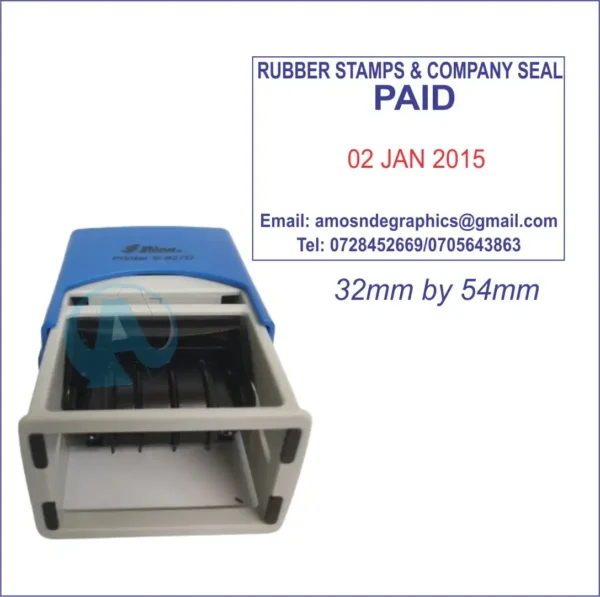 Paid Rubber Stamp - Premium Rectangle Paid Self Inking Rubber Stamp