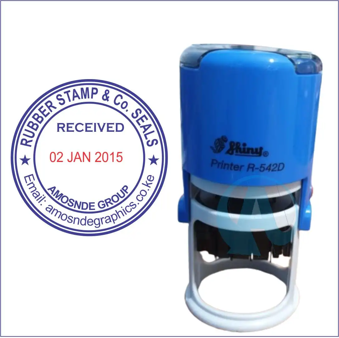 Official Received Stamp - Received Round Self Inking Date Rubber Stamp