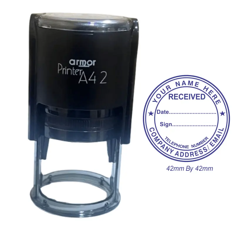 Received Self ink Stamp - with a place to write date and sign