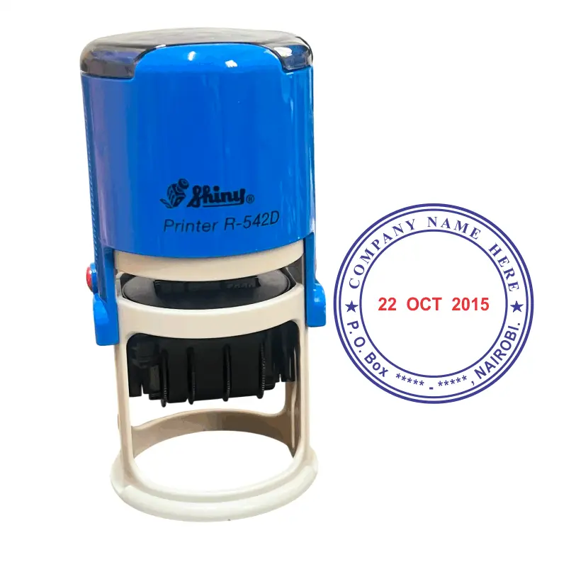 Business Stamp - Premium Self inking Dater Rubber Stamp with a Logo - With adjustable date