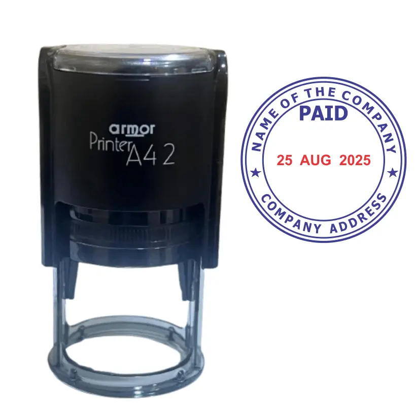 Round Paid Stamp 1 Round Paid Stamp - cheap paid rubber stamp customized with your details