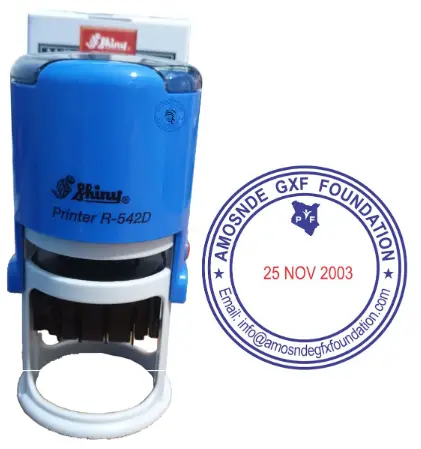 Logo Self Inking Stamp - Customized with your details and a logo in the middle