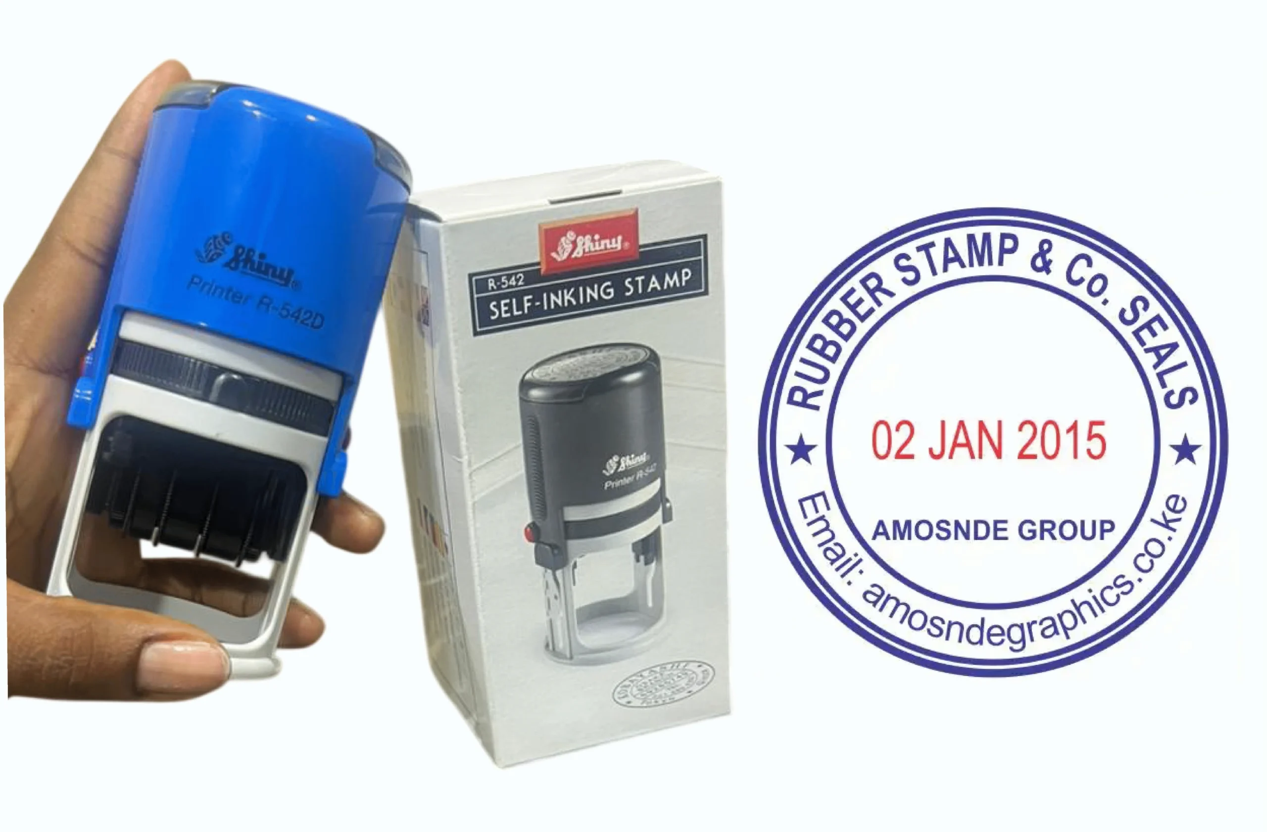 Discover Latest Date Rubber Stamp 2 Date Rubber Stamp - Shiny Blue writing and red Date - amosnde Graphics