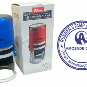 Stylish Shiny Round Company Rubber Stamp