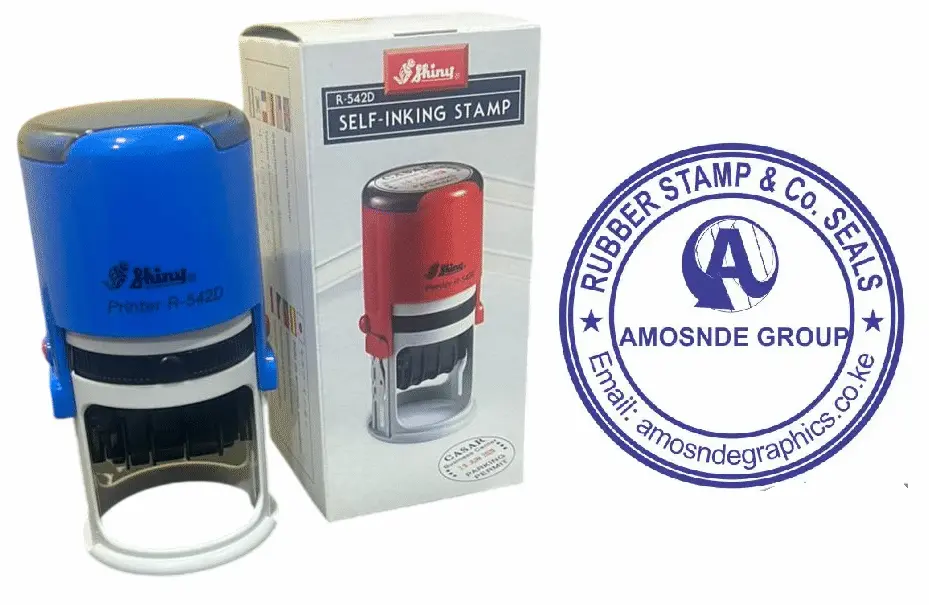 Company Rubber Stamp - A Big logo at the center customized with your details