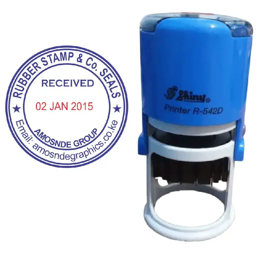 Official Received Stamp - Received Round Self Inking Date Rubber Stamp