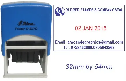 Office Rubber Stamp - Shiny self Inking Rubber Stamp With a Logo - rectangle Shape with adjustable date and a logo included