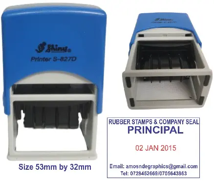 Principal Rubber Stamps - with adjustable date and customized with your details