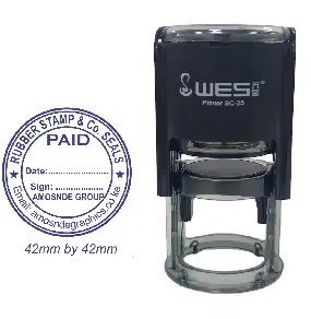 Paid Self-Ink Stamp - Date Stamp no adjustable date - with a place to write date and sign