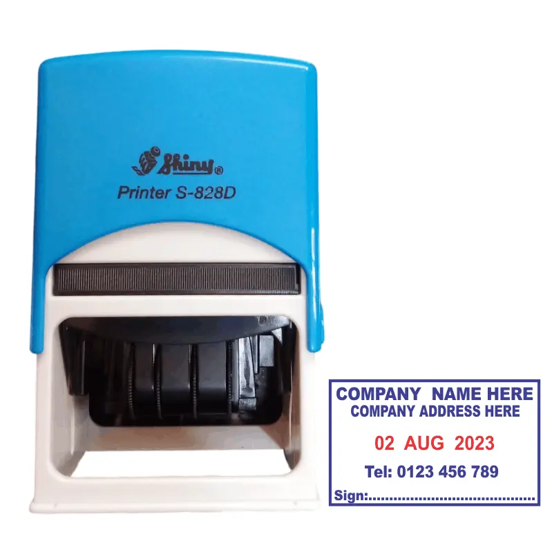 Date Sign Stamp 2 Date Sign Stamp - Automatic Page serialization Stamp - a rectangle rubber stamp personalized with your details adjustable date and a place to signa