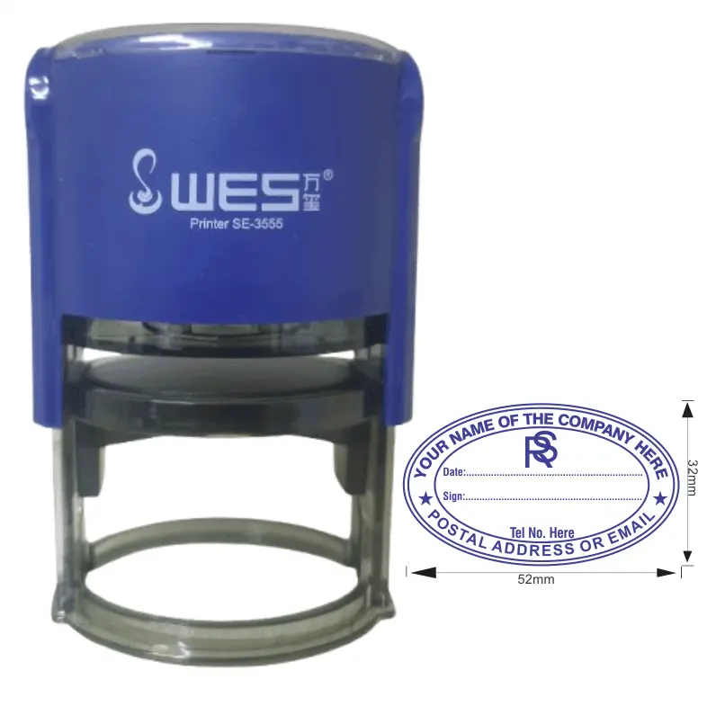 Logo Self-Ink Stamp 3 Logo Self-Ink Stamp personalised with company details address and logo with a place for date sign