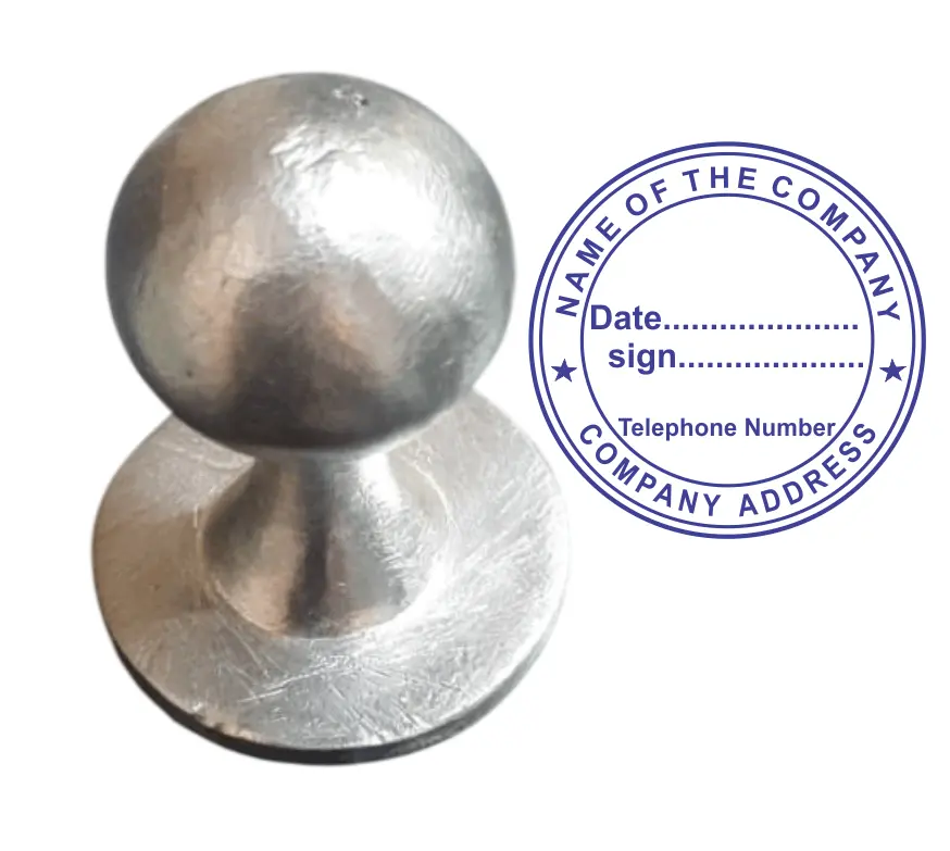 Simple Round Stamp 2 Simple Round Stamp personalised with company or institutional details and address